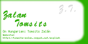 zalan tomsits business card
